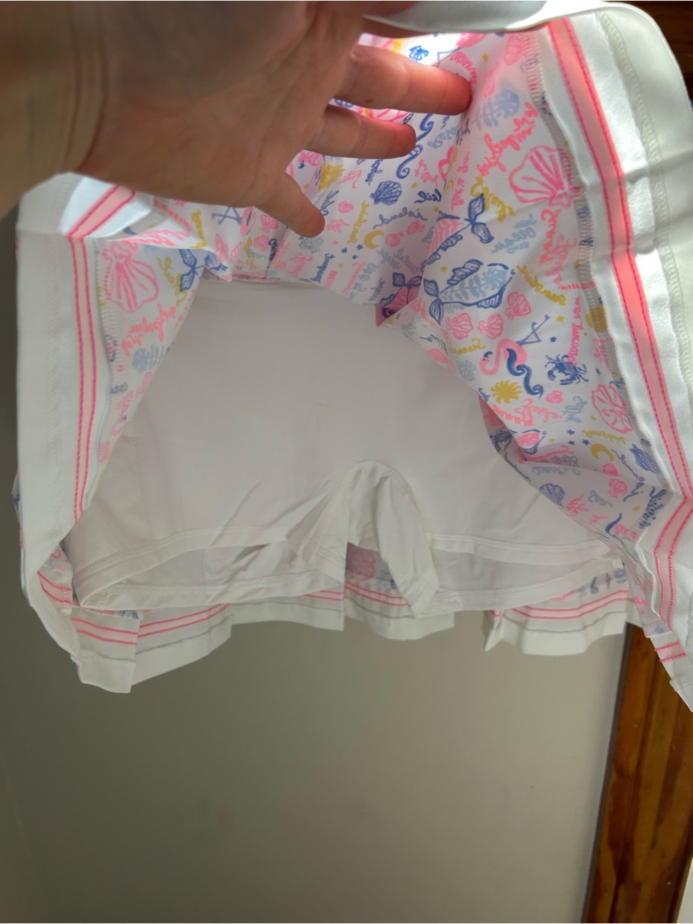 Lilly Pulitzer White Pink Blue Floral Pleated Skort - Picture 3 of 5